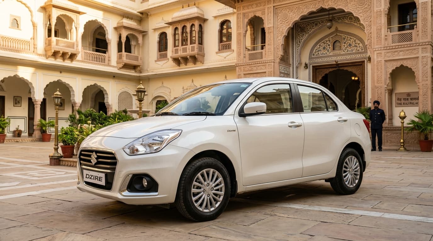 Swift Dzire car hire with driver in India