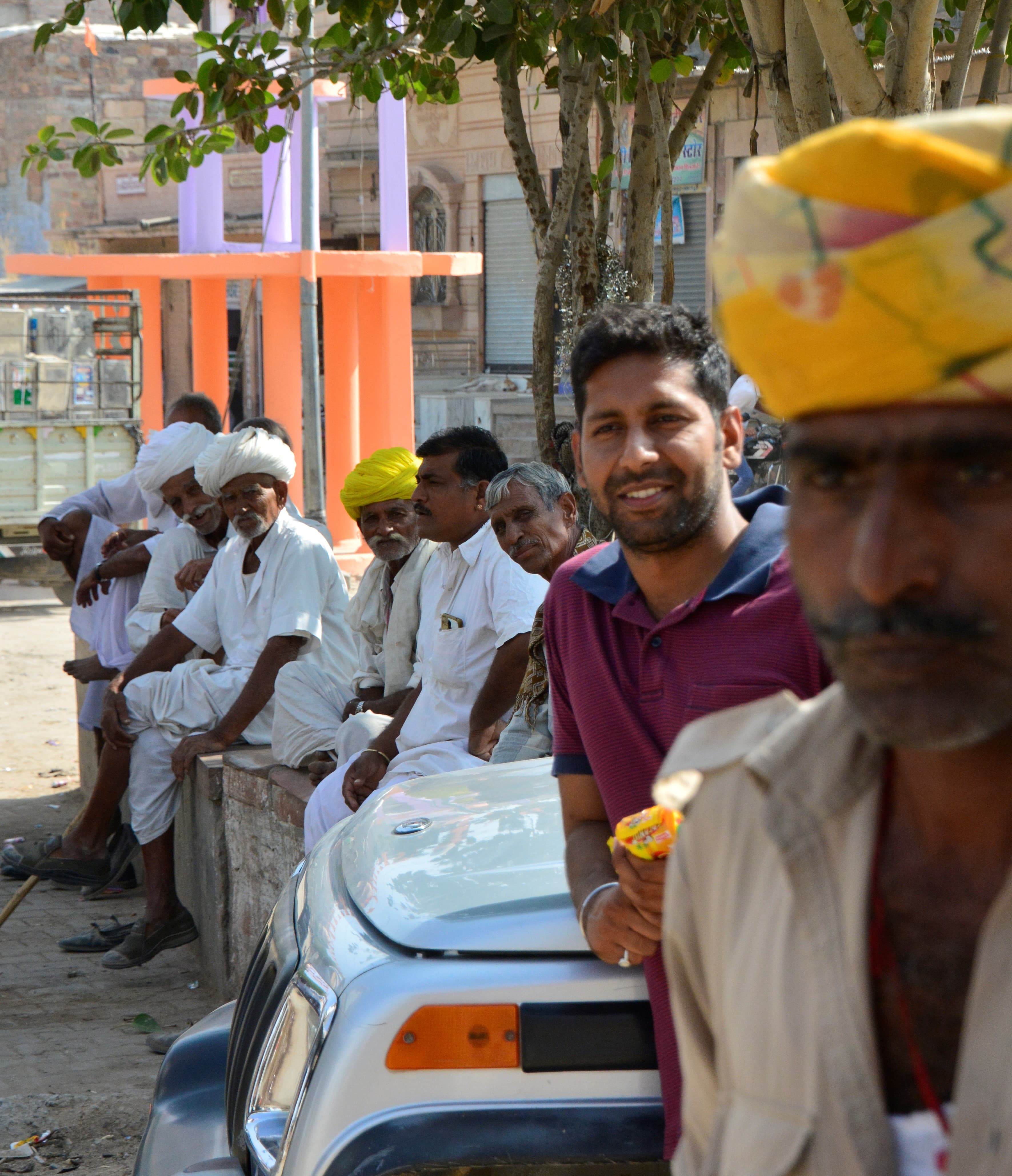 TripSthan founder Sonu Chouhan on the road with locals in Rajasthan